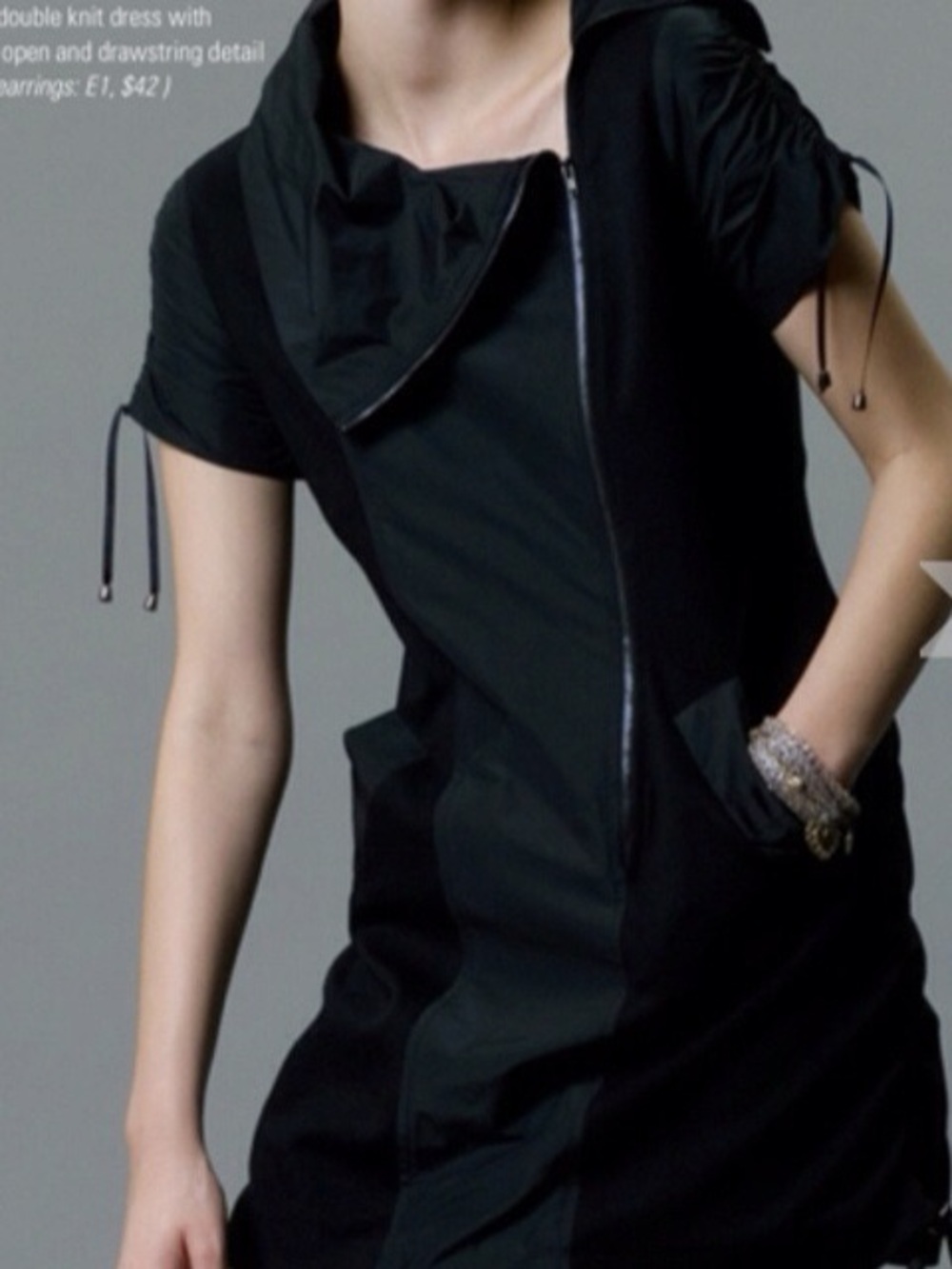 Shin Choi Black Asymmetrical Zip Mini Dress
